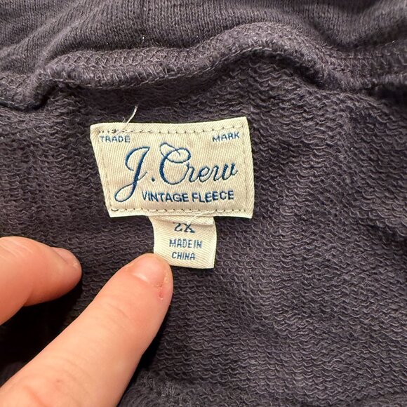 J.Crew Vintage Fleece Turtleneck Sweatshirt Women’s 2X Black Gray Slouchy Soft - Picture 2 of 7